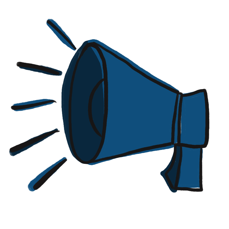 A line drawn illustration of a loud haler